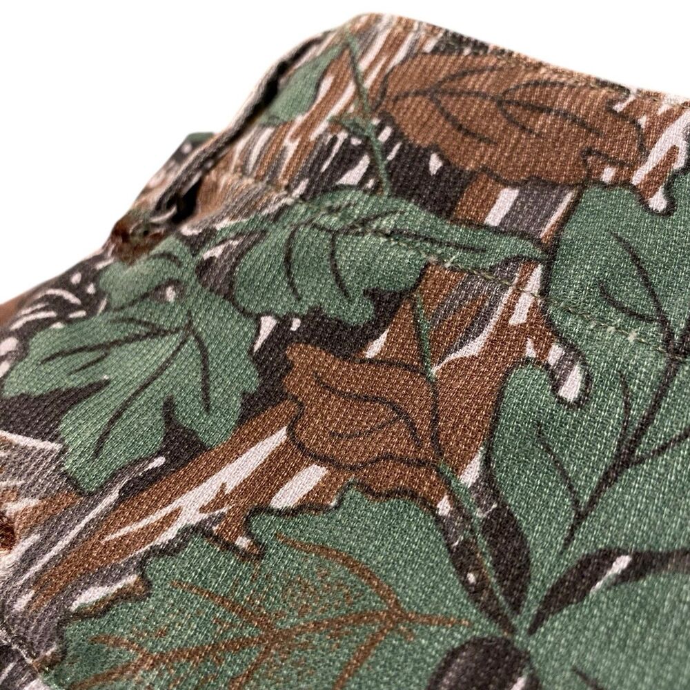 Vintage Men’s Camouflage Leaf Camo Jeans Pants Corduroy Style Cargo USA 38x32 - Picture 3 of 11